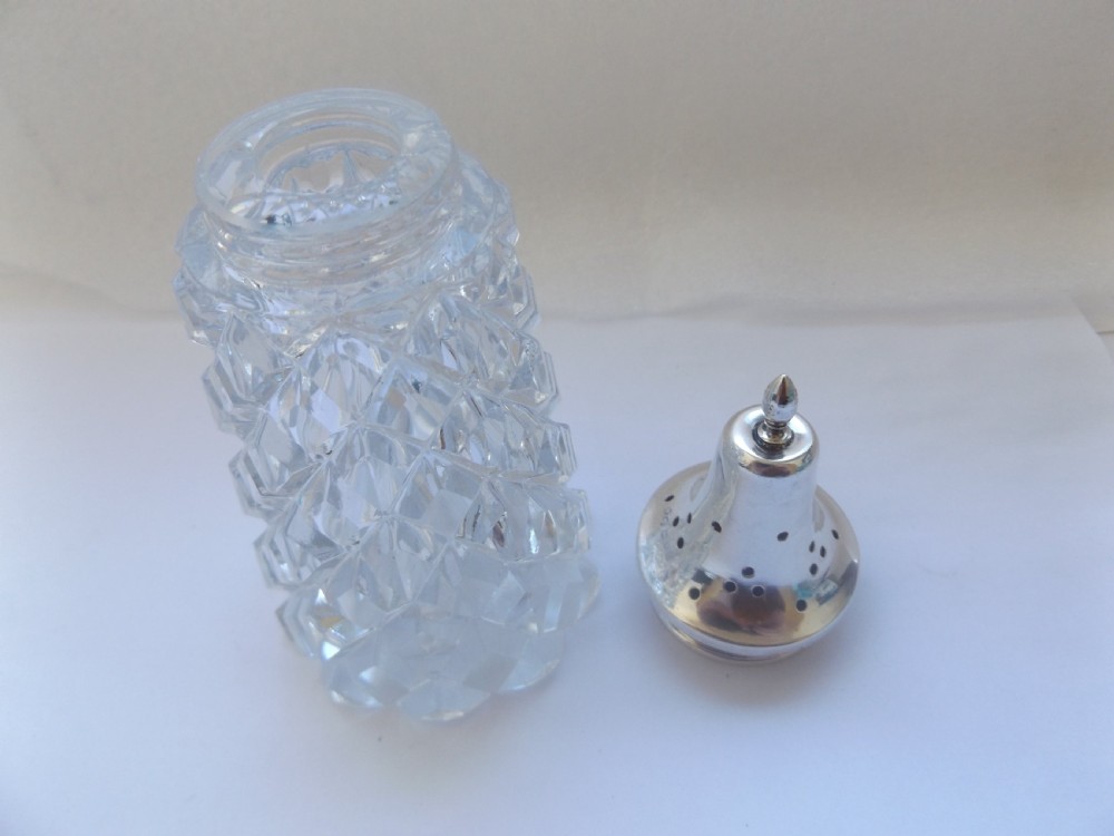 Lovely Cut glass and silver sugar castor View III