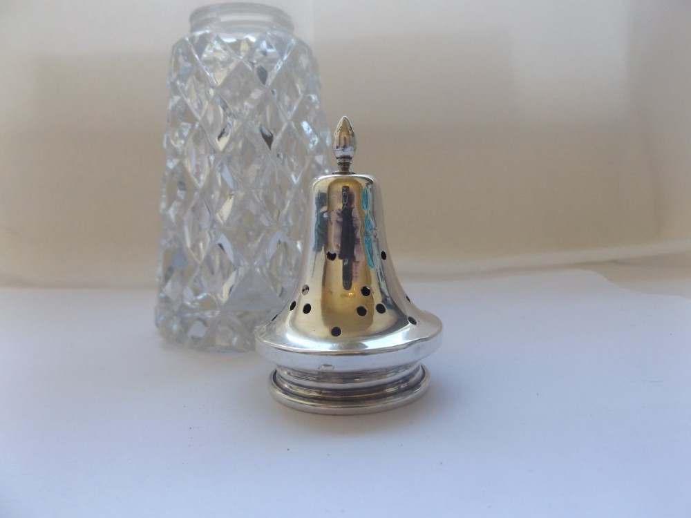 Lovely Cut glass and silver sugar castor View V