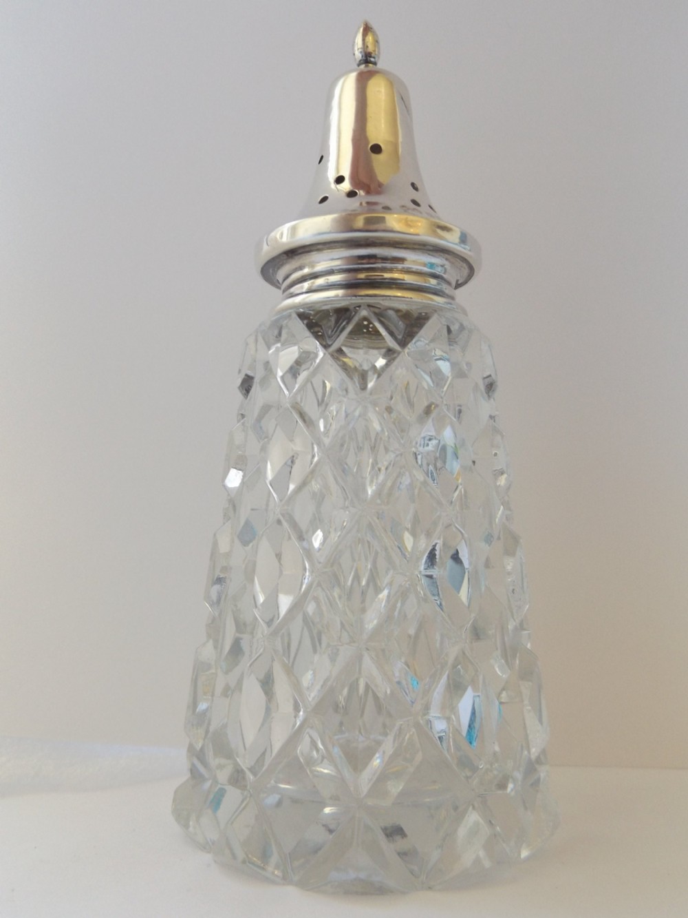 Lovely Cut glass and silver sugar castor View VIII