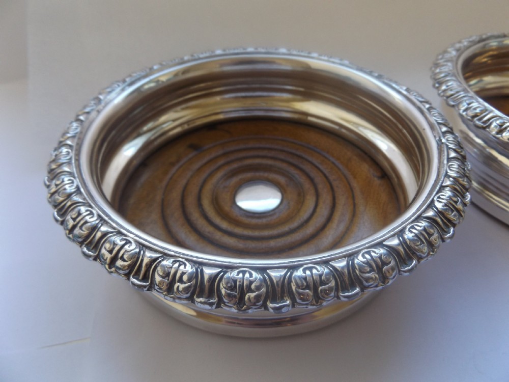 Super Pair of Silver Plated Wine Coasters View VII