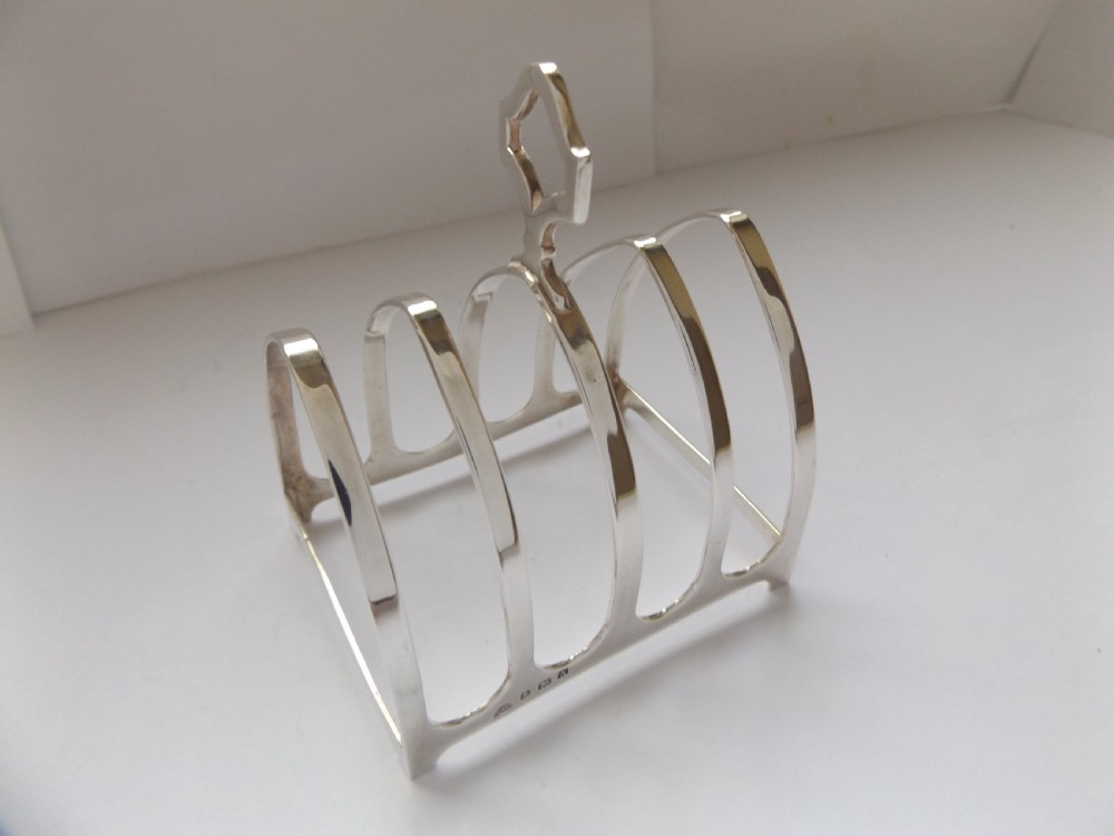 Super Art Deco Silver Toast Rack View VI
