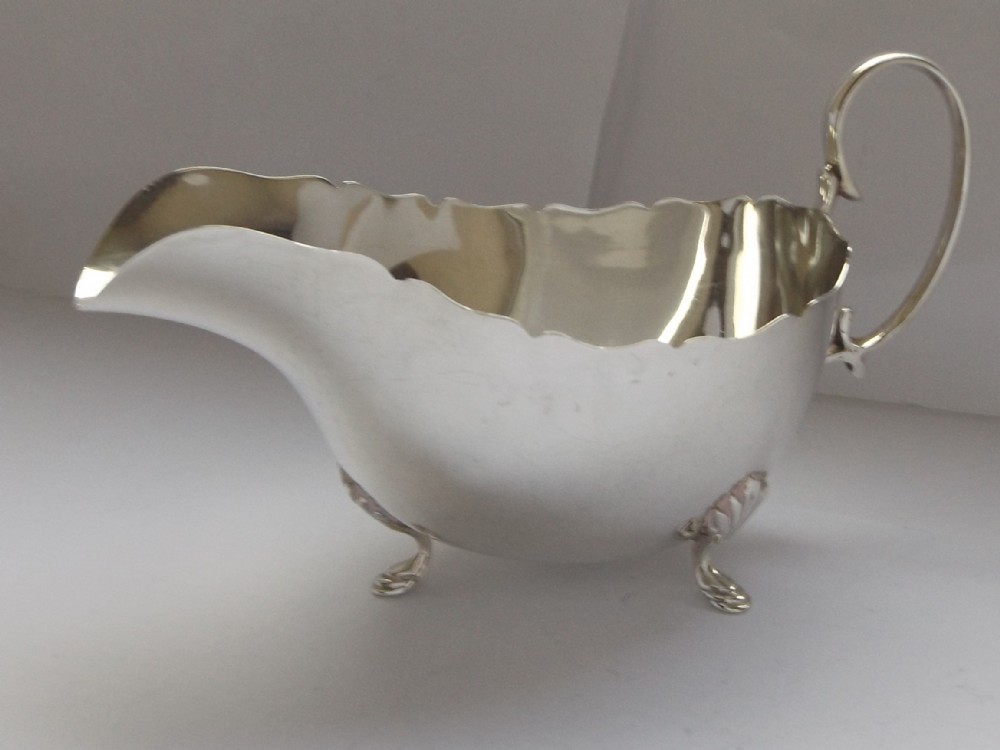Antique Hallmarked Silver Sauce Boat