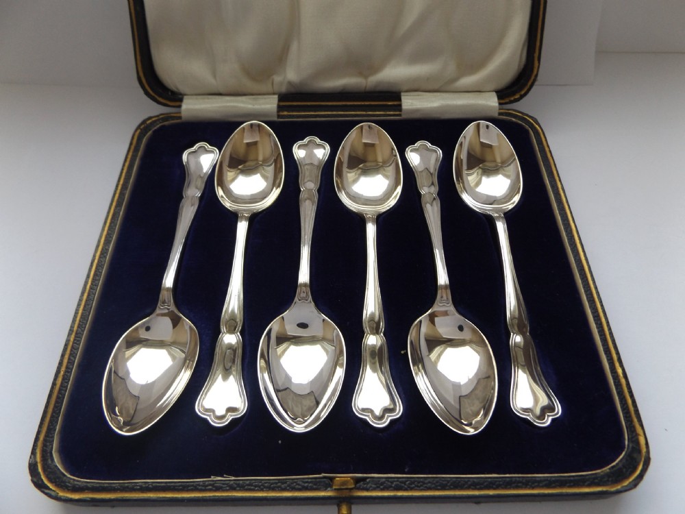 Boxed Set of Six Silver Tea Spoons