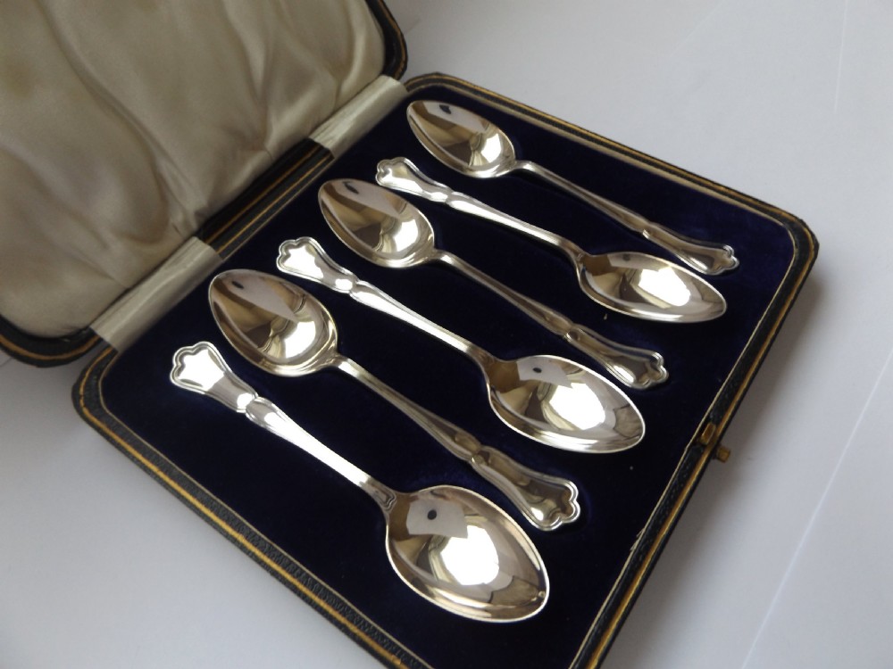 Boxed Set of Six Silver Tea Spoons View II