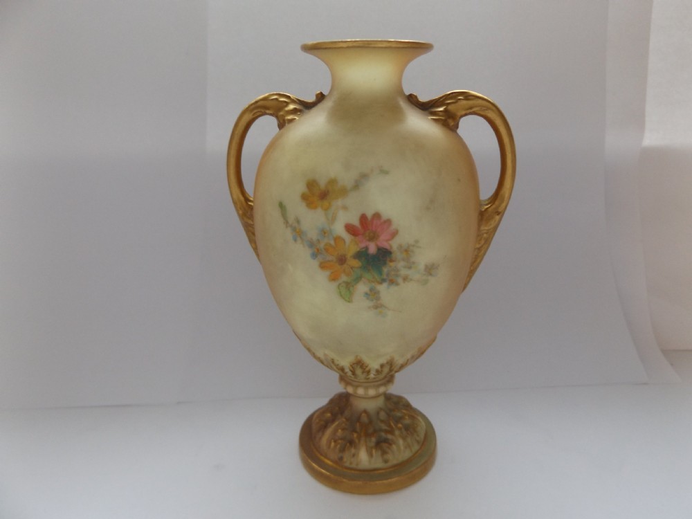 Victorian Hand Painted Royal Worcester Vase View VI