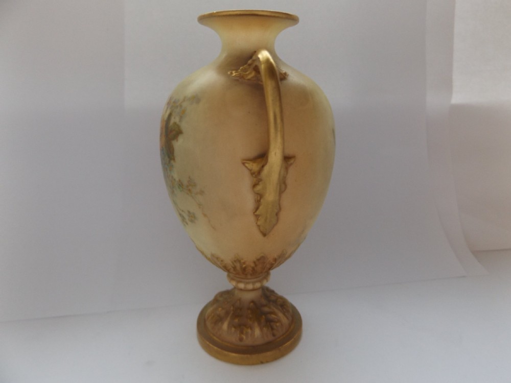 Victorian Hand Painted Royal Worcester Vase View X