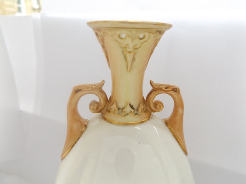 Beautiful Royal Worcester Twin Handled Vase Signed E Barker View IX