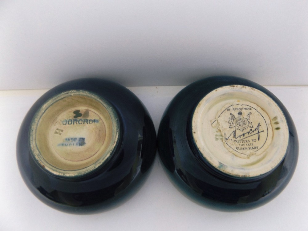 Lovely Pair of Moorcroft Hibiscus Pattern  Dishes View VI
