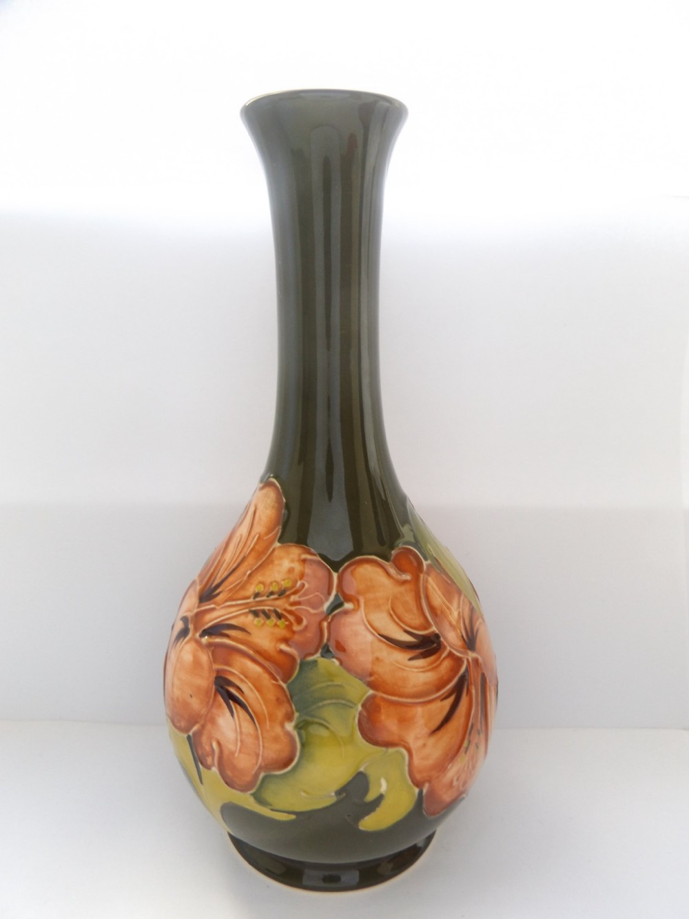 Super Pair of Large Moorcroft Coral Hibiscus Vases View VII