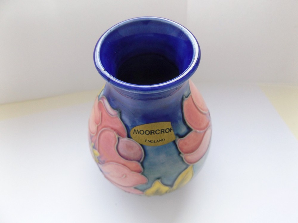 Lovely Moorcroft Magnolia Pattern Medium Vase View IX