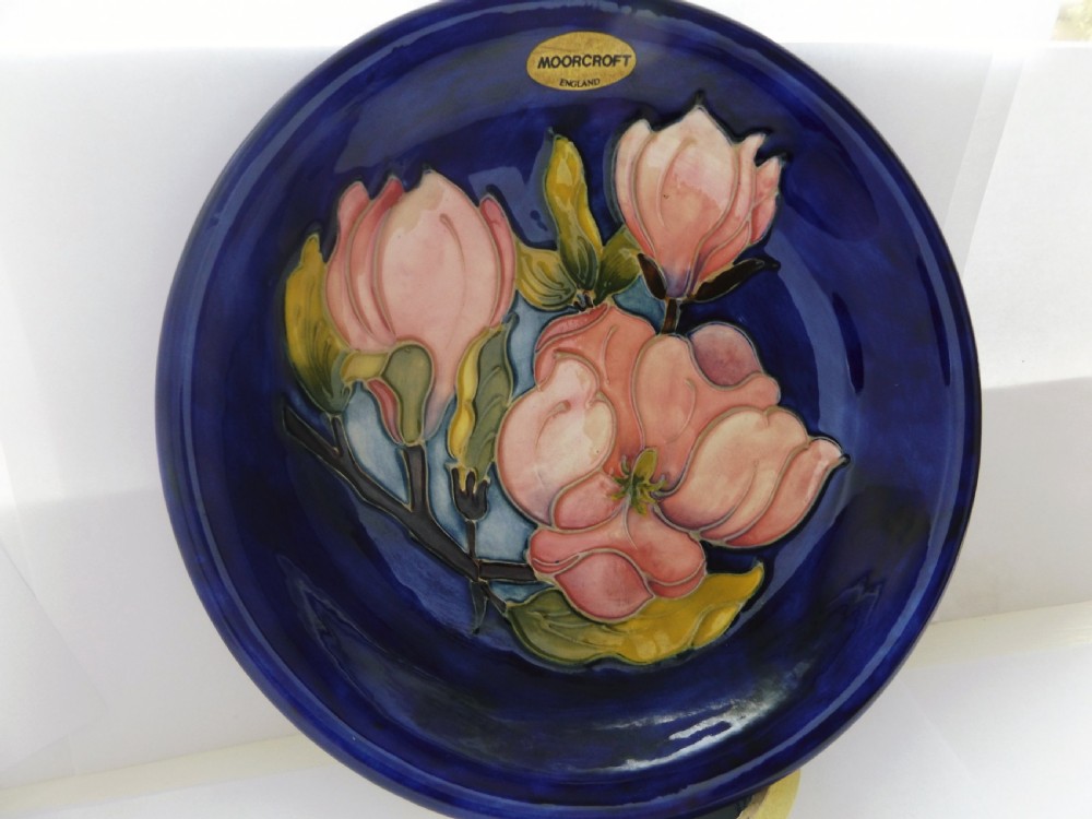 Large Moorcroft Magnolia Pattern Plate View II