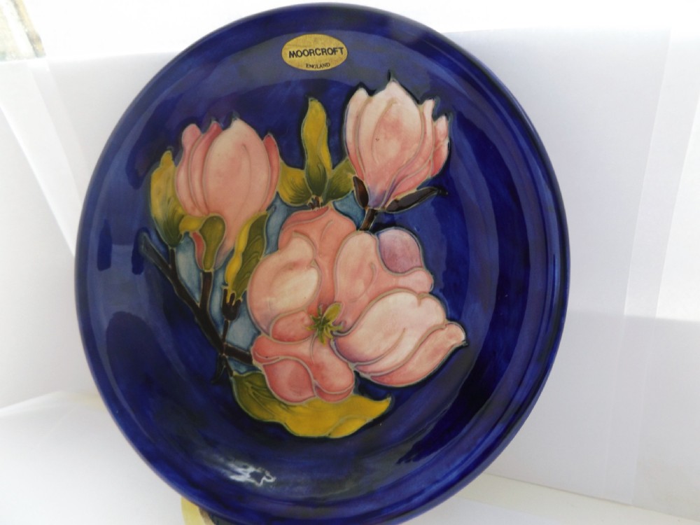 Large Moorcroft Magnolia Pattern Plate View III