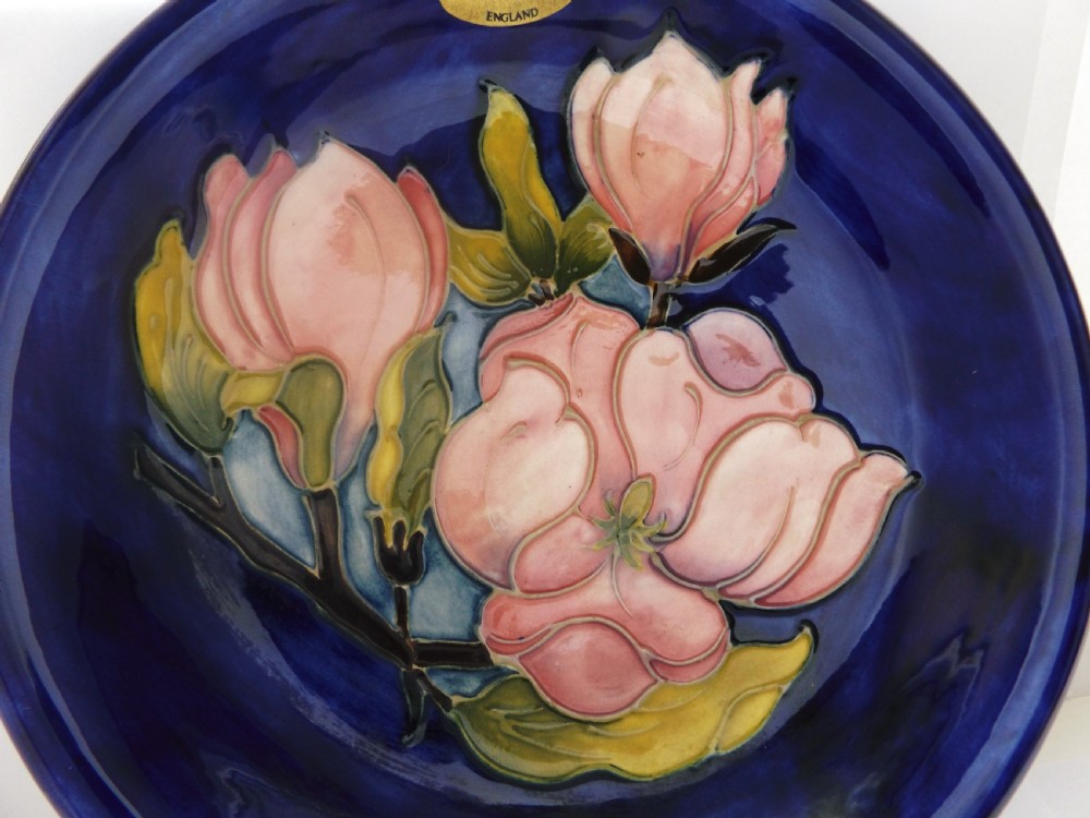 Large Moorcroft Magnolia Pattern Plate View IV