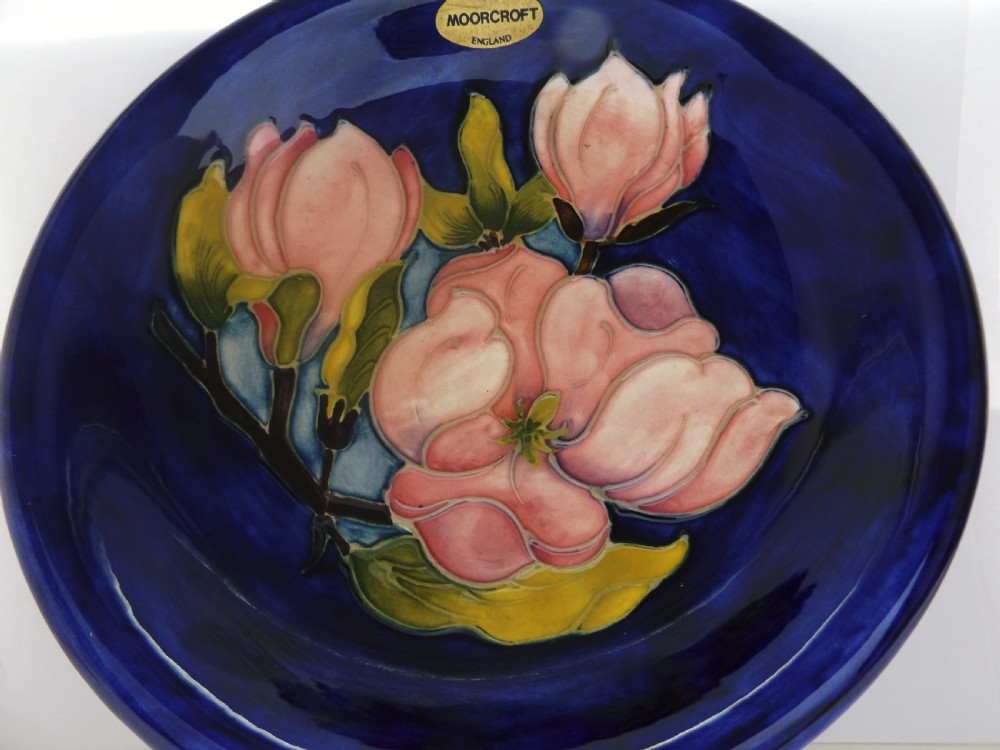 Large Moorcroft Magnolia Pattern Plate View V