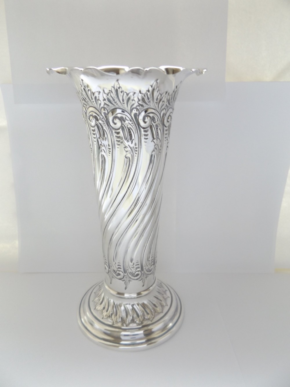 Stunning Large Victorian Silver Vase View II