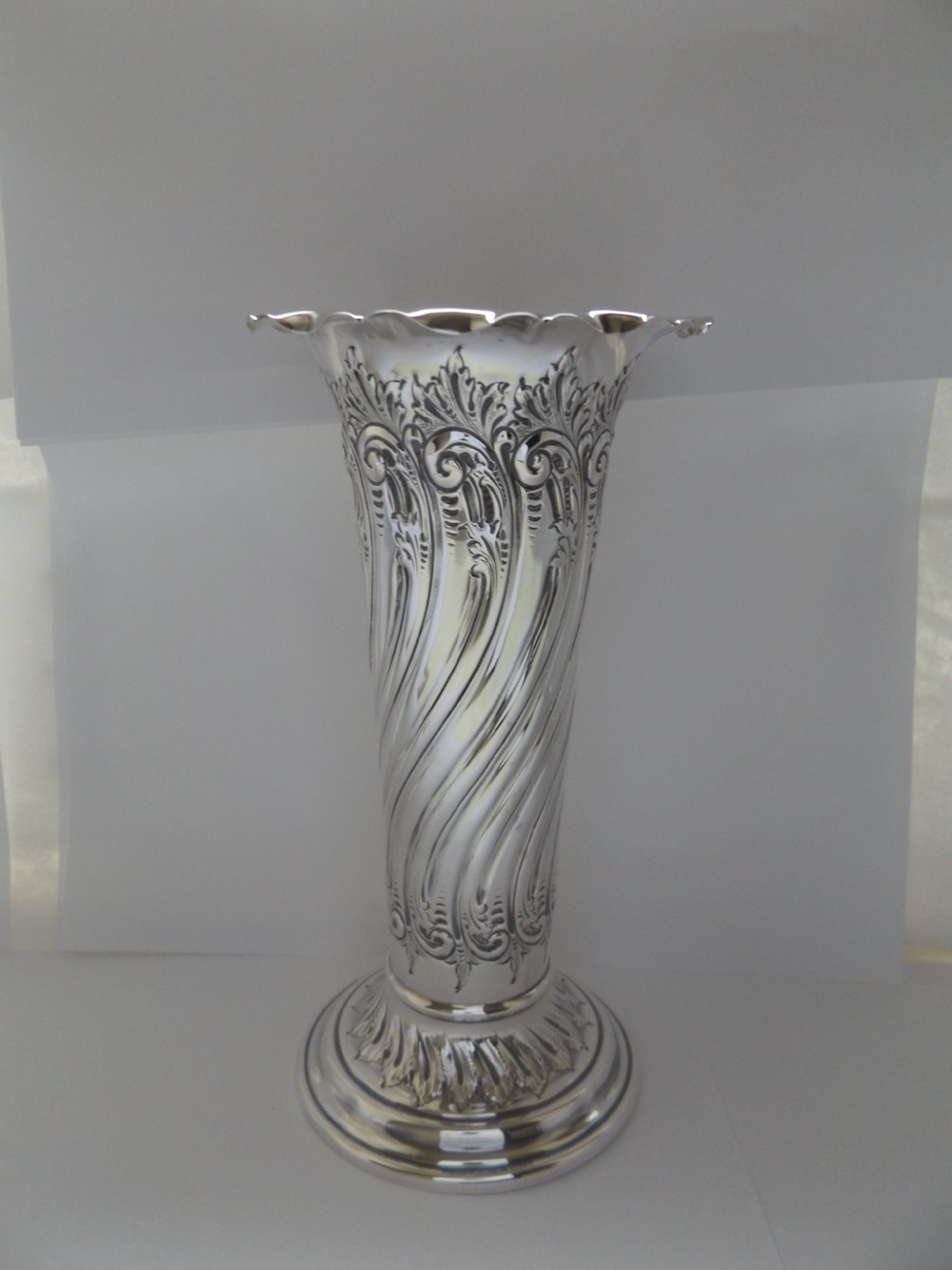 Stunning Large Victorian Silver Vase View III