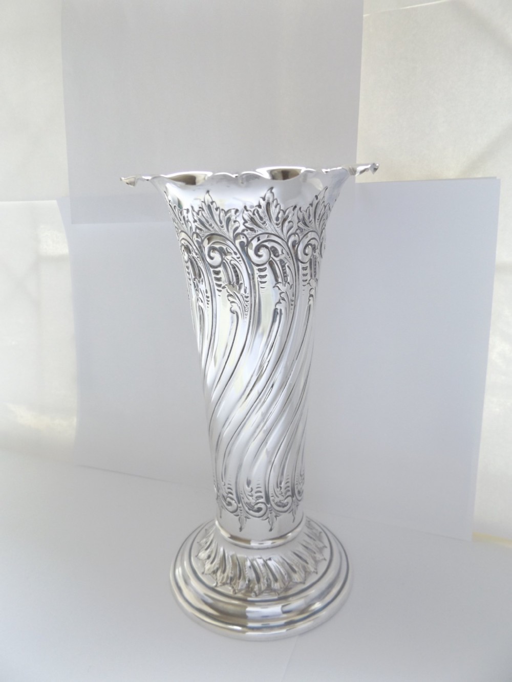 Stunning Large Victorian Silver Vase View V