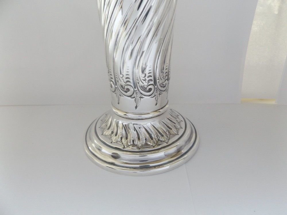 Stunning Large Victorian Silver Vase View VII