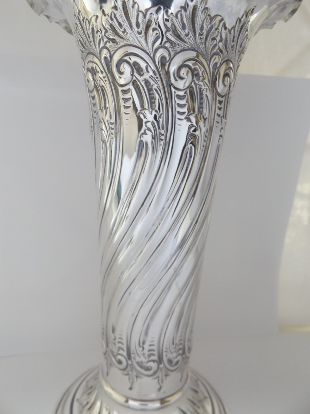Stunning Large Victorian Silver Vase View VIII