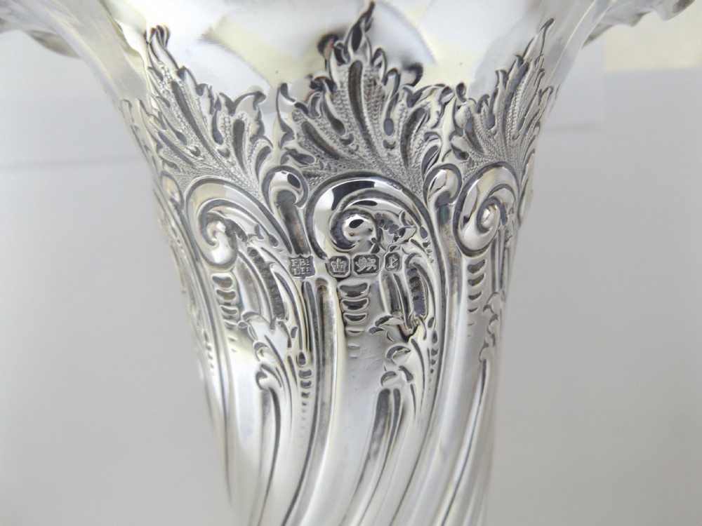 Stunning Large Victorian Silver Vase View XI