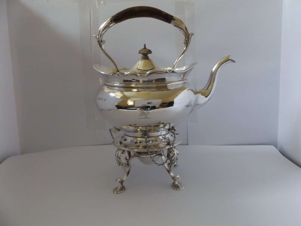 Quality Antique Irish Silver Spirit Kettle