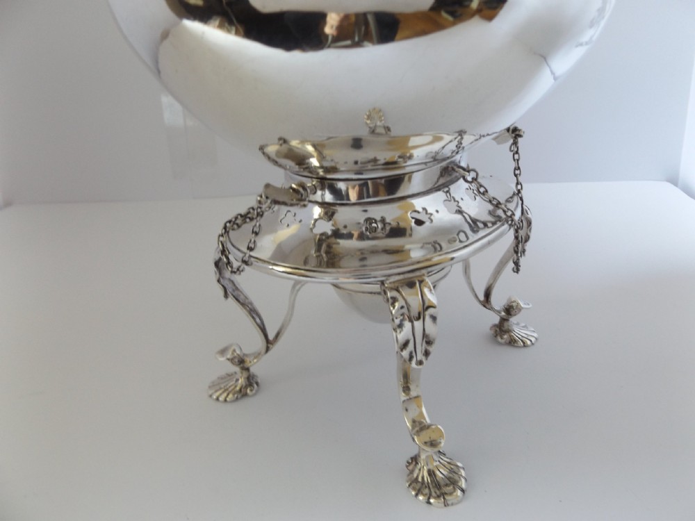 Quality Antique Irish Silver Spirit Kettle View VIII