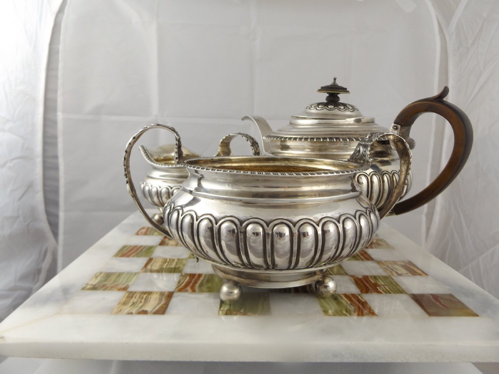 Stunning Georgian Silver Three Piece Tea Set View II