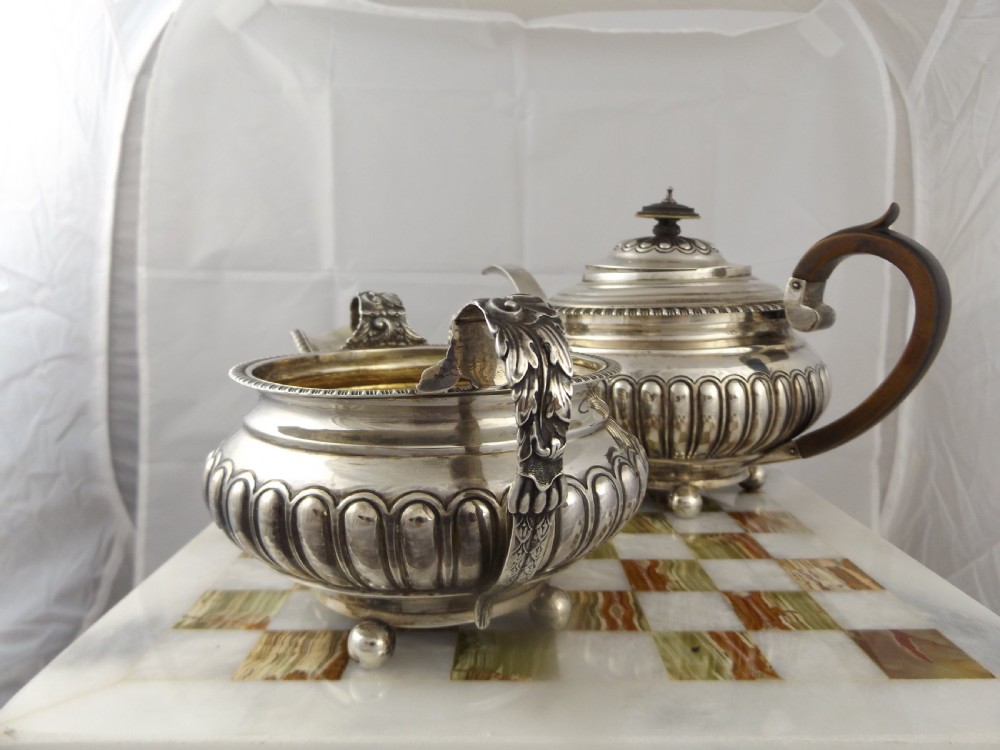 Stunning Georgian Silver Three Piece Tea Set View III