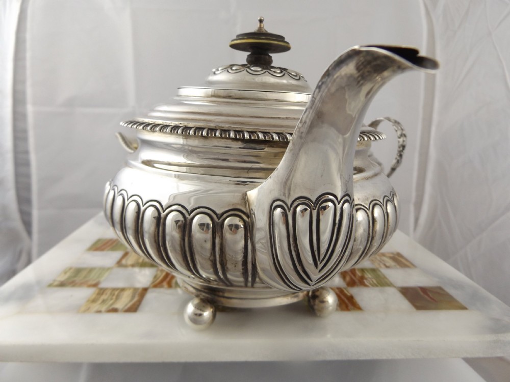 Stunning Georgian Silver Three Piece Tea Set View VI