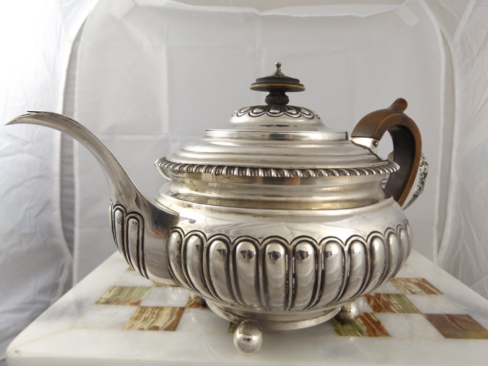 Stunning Georgian Silver Three Piece Tea Set View VII