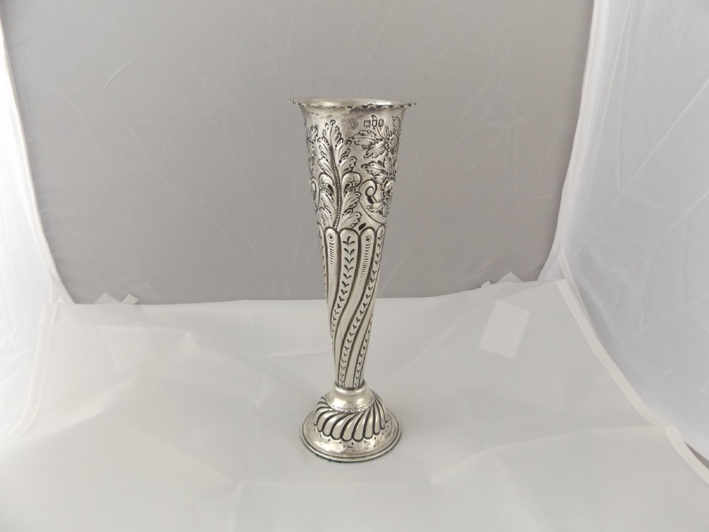 Superb Pair Of Victorian Silver Vases View III