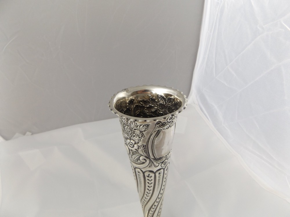Superb Pair Of Victorian Silver Vases View V