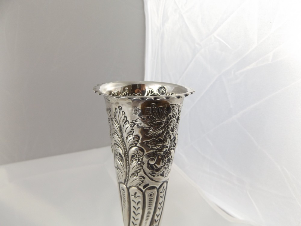 Superb Pair Of Victorian Silver Vases View IX
