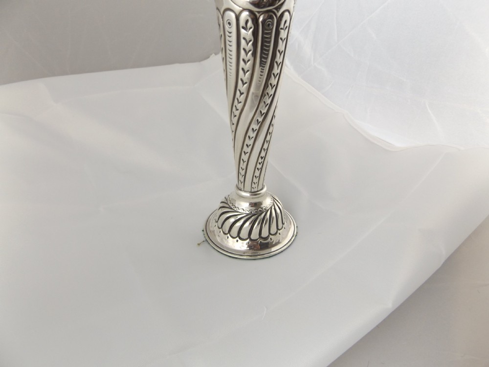 Superb Pair Of Victorian Silver Vases View X