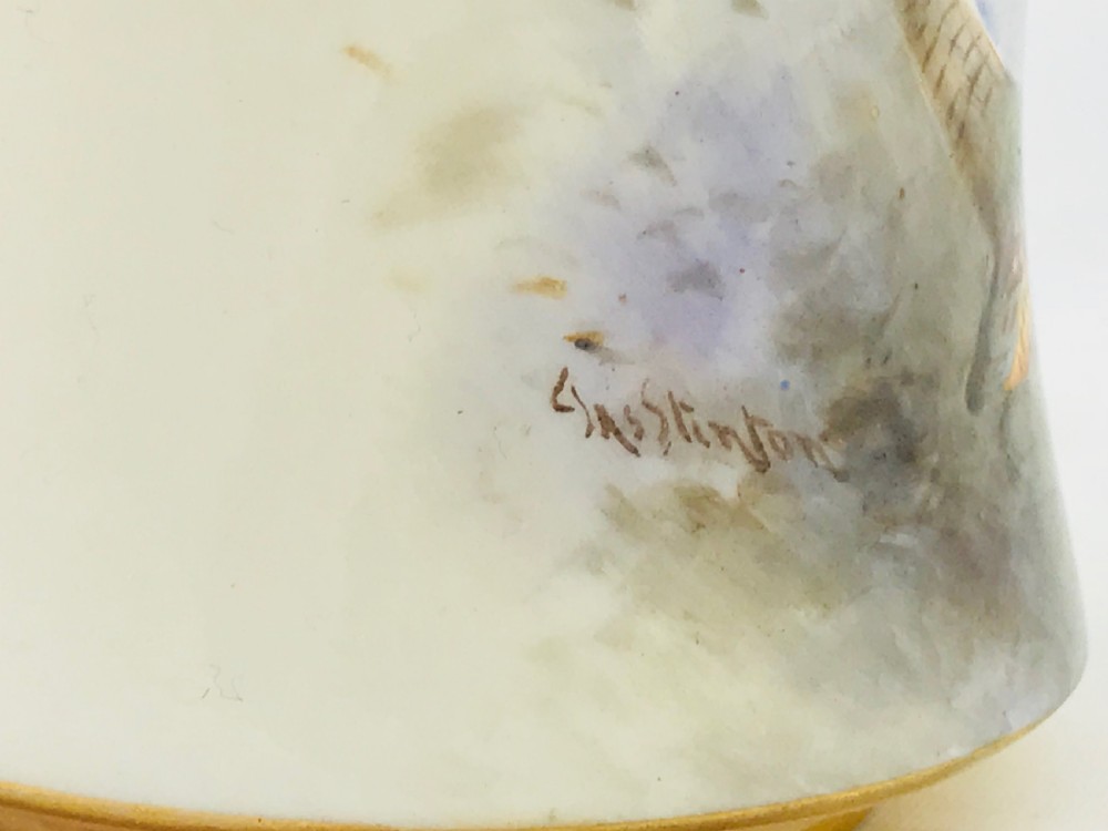Lovely Royal Worcester Bag Shape Vase James Stinton View IV