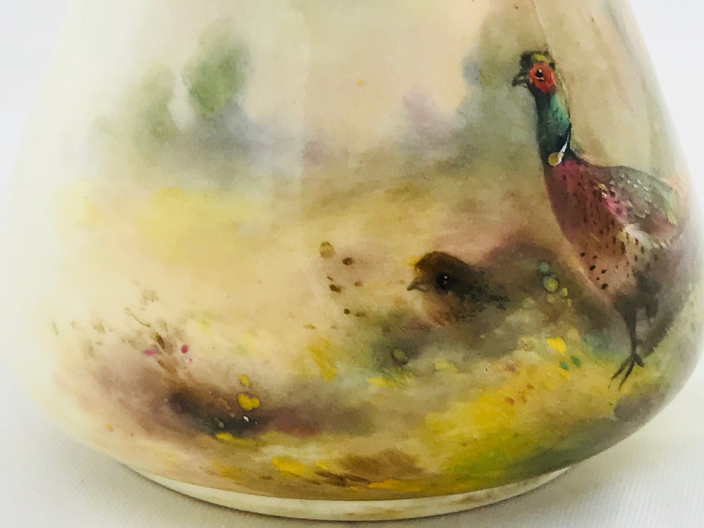 Lovely Royal Worcester Bag Shape Vase James Stinton View VI