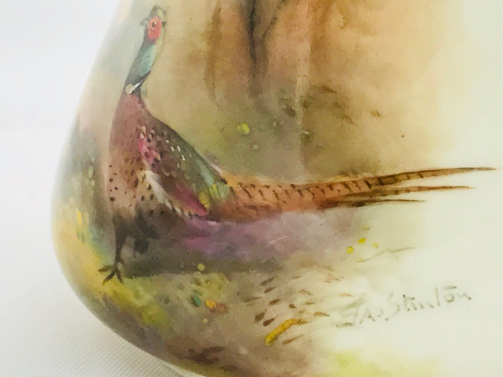 Lovely Royal Worcester Bag Shape Vase James Stinton View VII