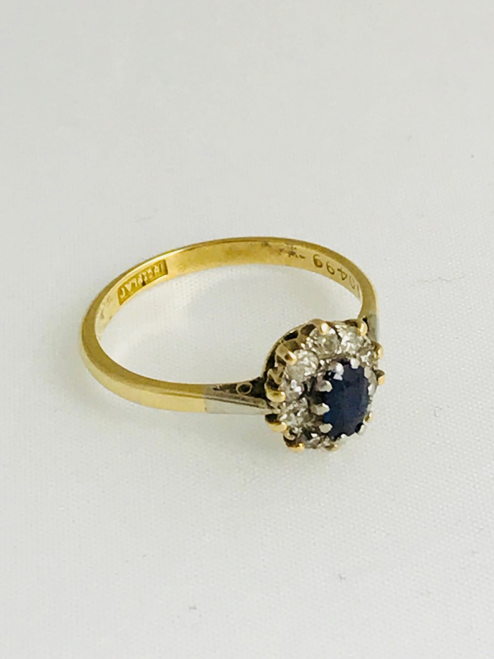 Pretty Edwardian 18ct Gold Sapphire & Diamond Ring View IV