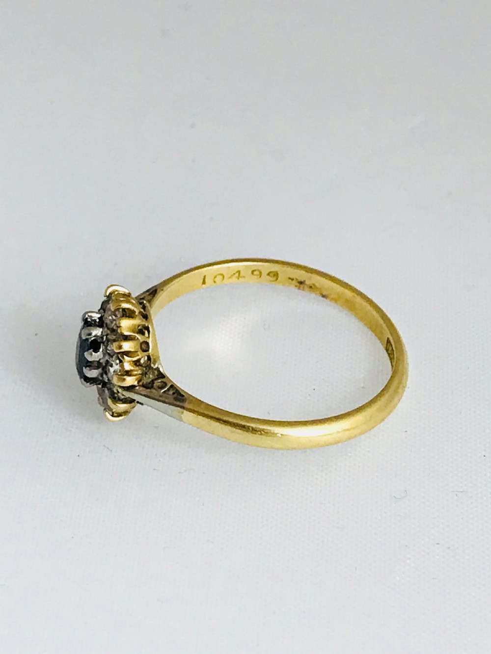 Pretty Edwardian 18ct Gold Sapphire & Diamond Ring View VI