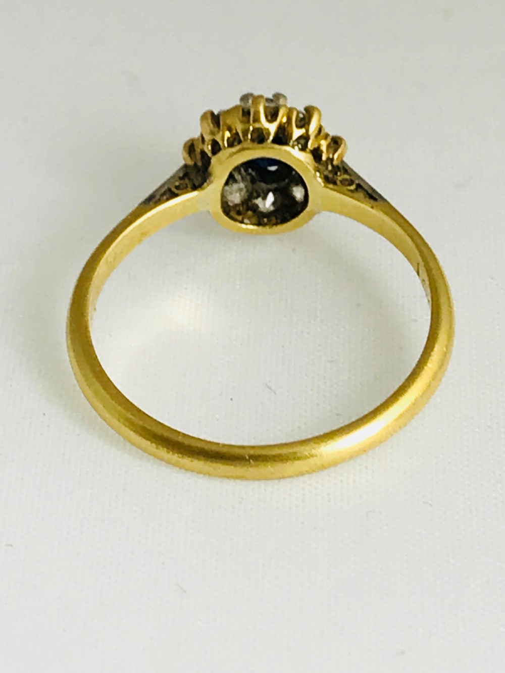 Pretty Edwardian 18ct Gold Sapphire & Diamond Ring View VII