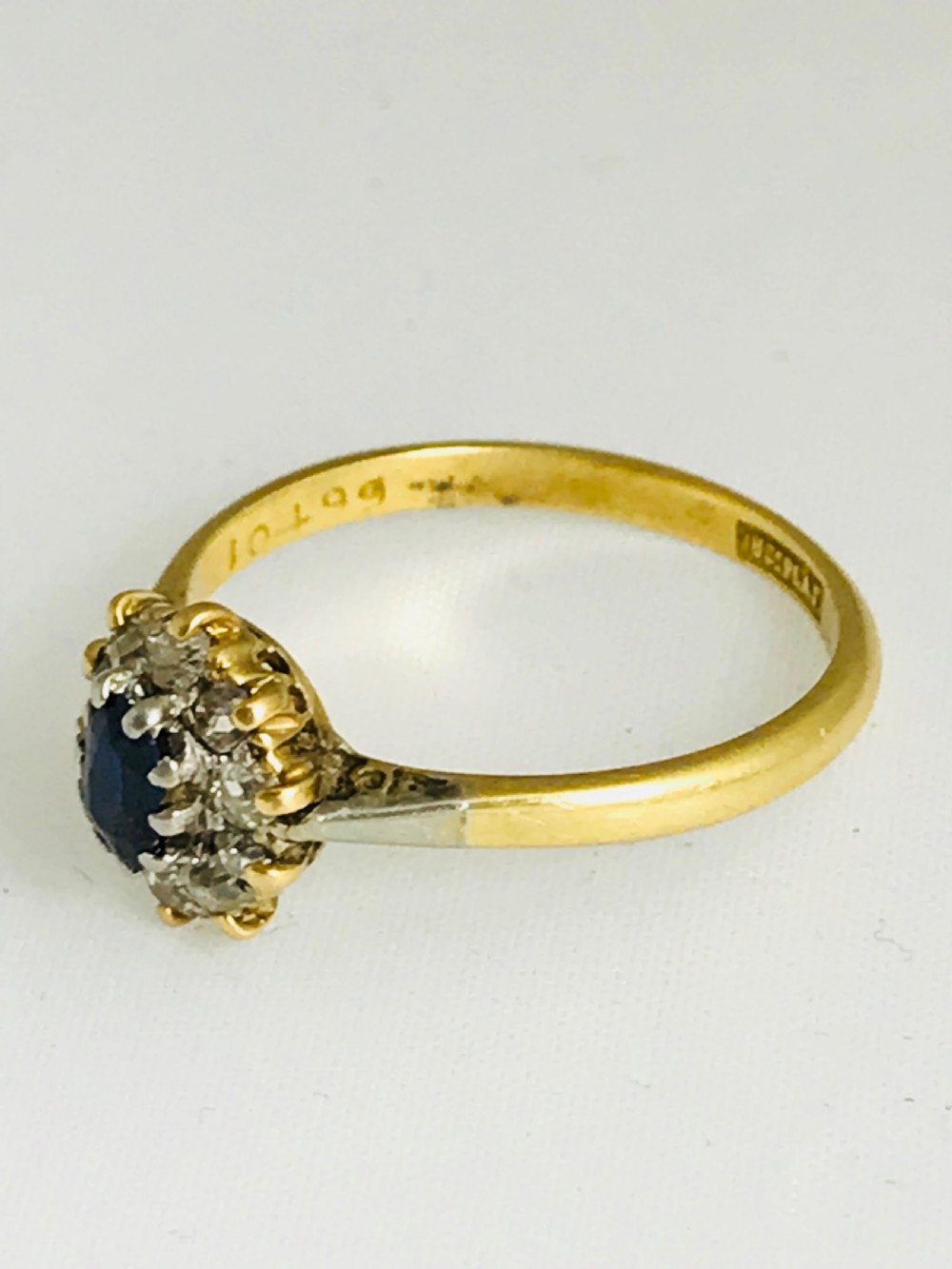 Pretty Edwardian 18ct Gold Sapphire & Diamond Ring View VIII