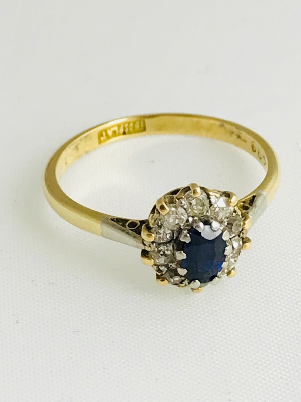Pretty Edwardian 18ct Gold Sapphire & Diamond Ring View XI