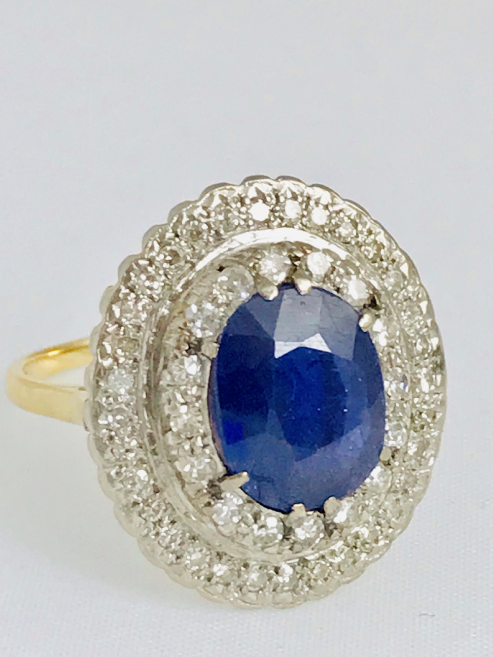 1.1ct Diamond 4.25ct Sapphire 18ct Gold Ring View II