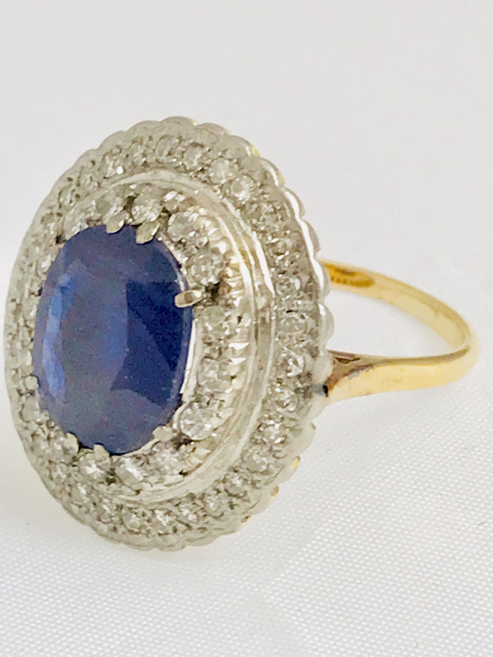 1.1ct Diamond 4.25ct Sapphire 18ct Gold Ring View IV