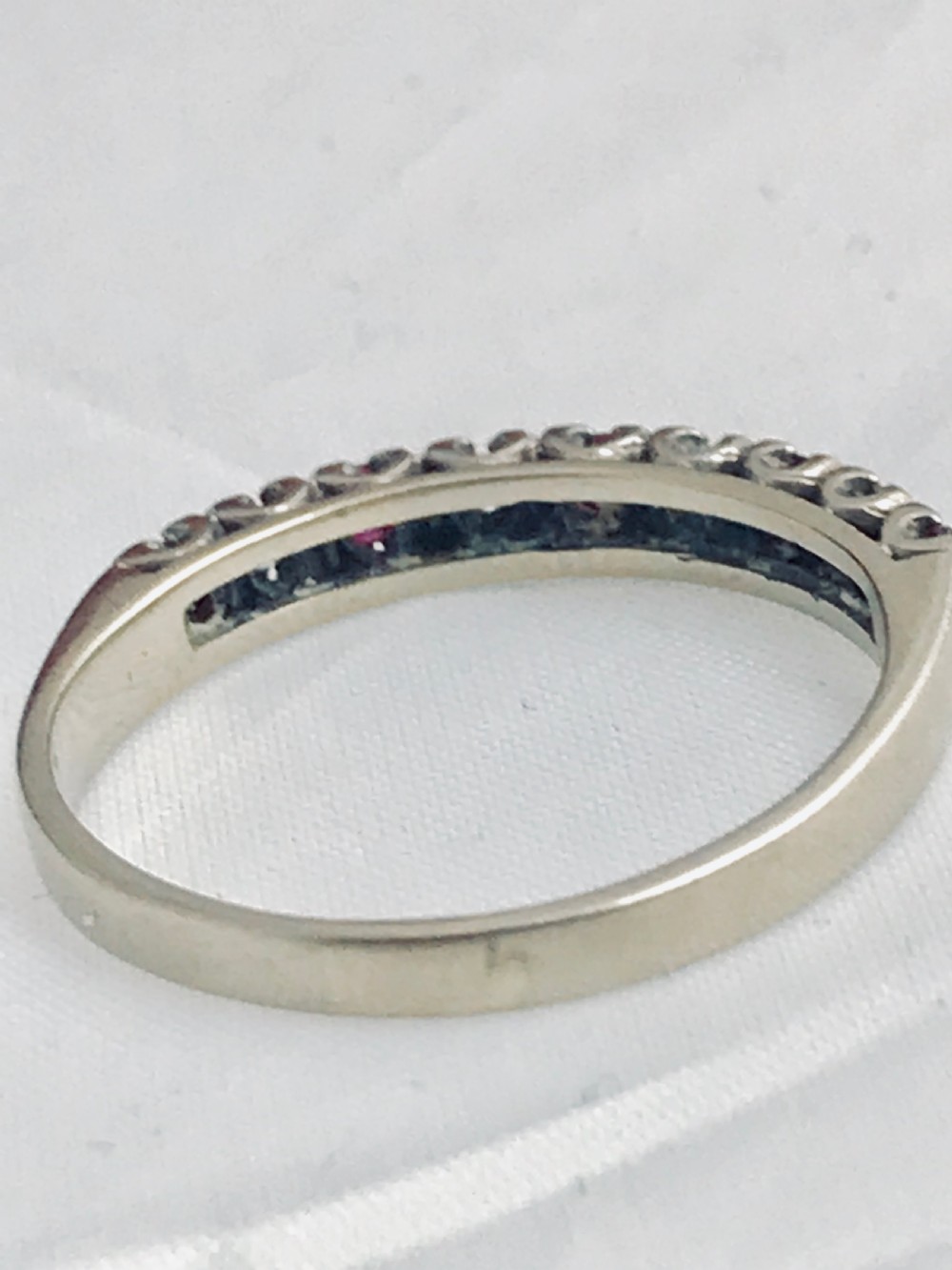 Lovely 18ct White Gold Ruby & Diamond 1/2 Eternity Ring View III