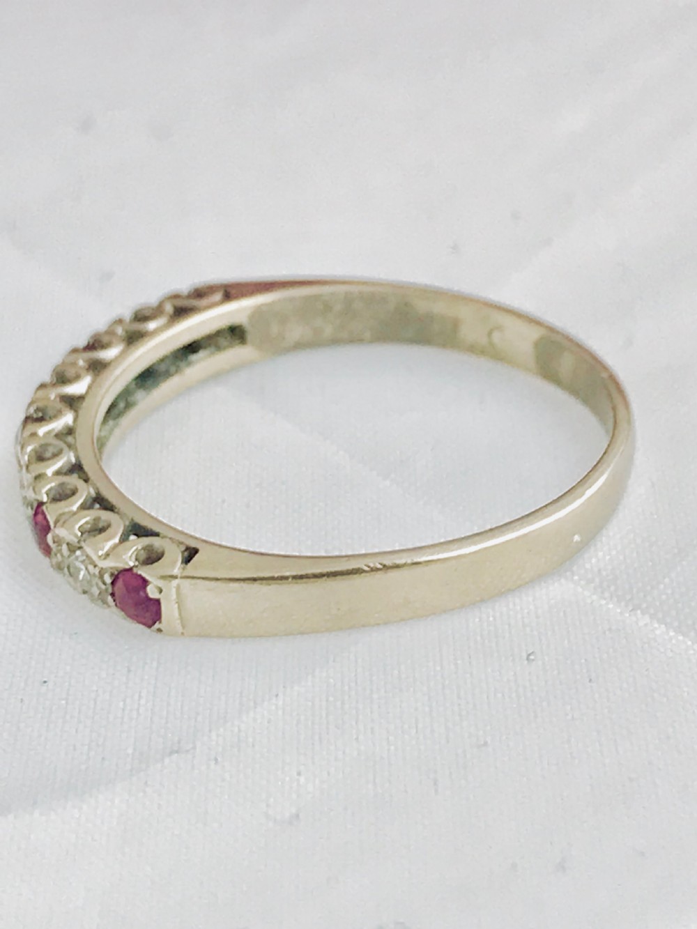 Lovely 18ct White Gold Ruby & Diamond 1/2 Eternity Ring View V