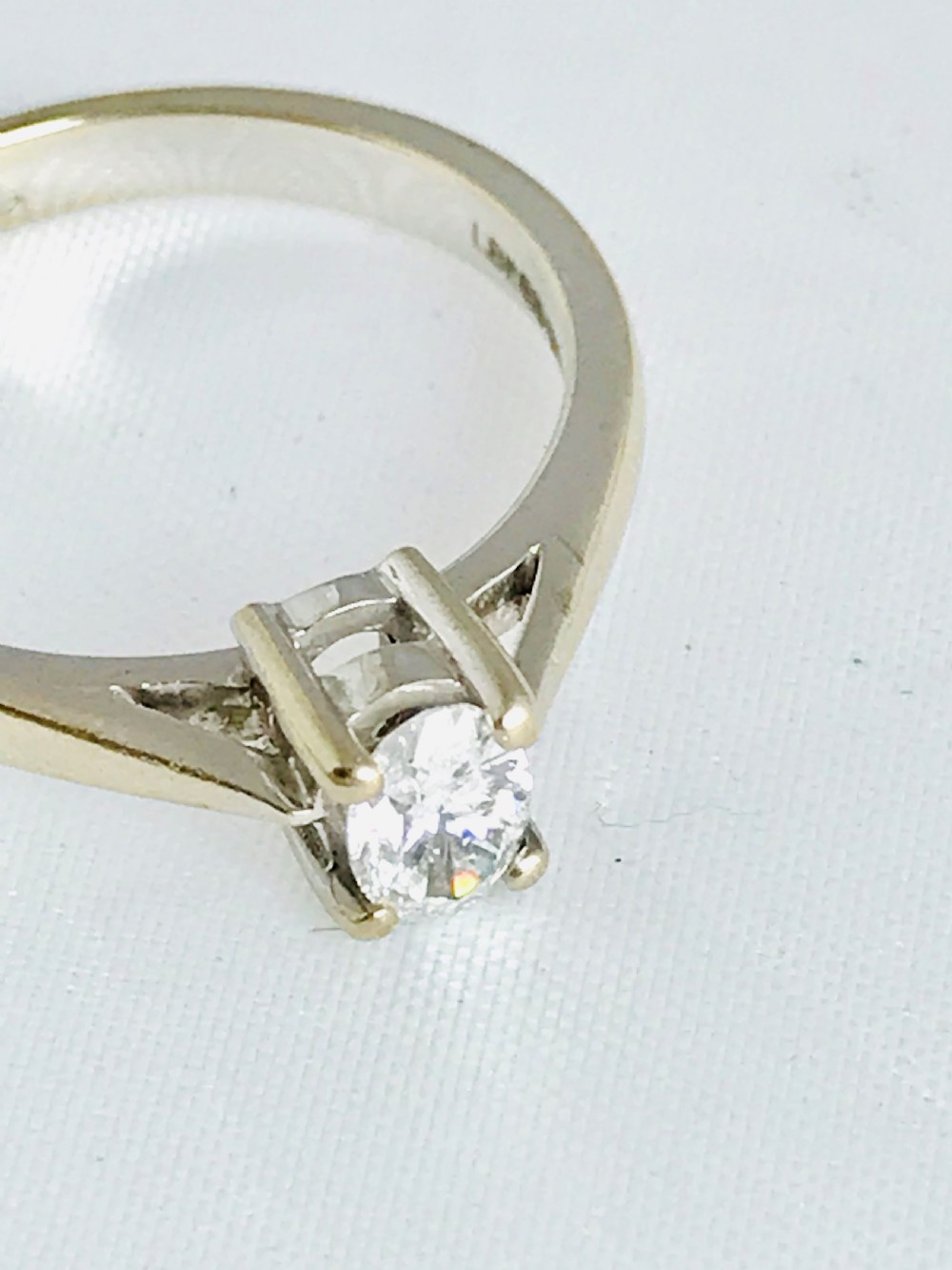 Lovely 33 point old cut diamond solitaire in 18ct gold ring View V