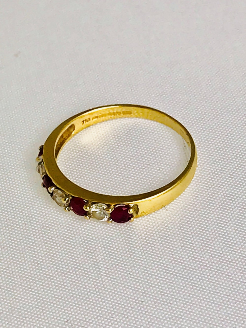 18ct Gold Ruby and Diamond Half Eternity Ring View IV