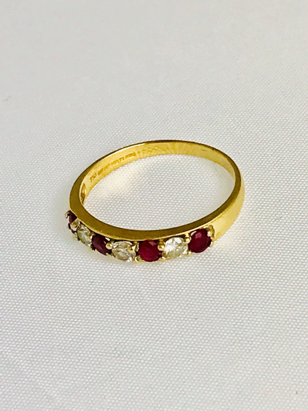 18ct Gold Ruby and Diamond Half Eternity Ring View V