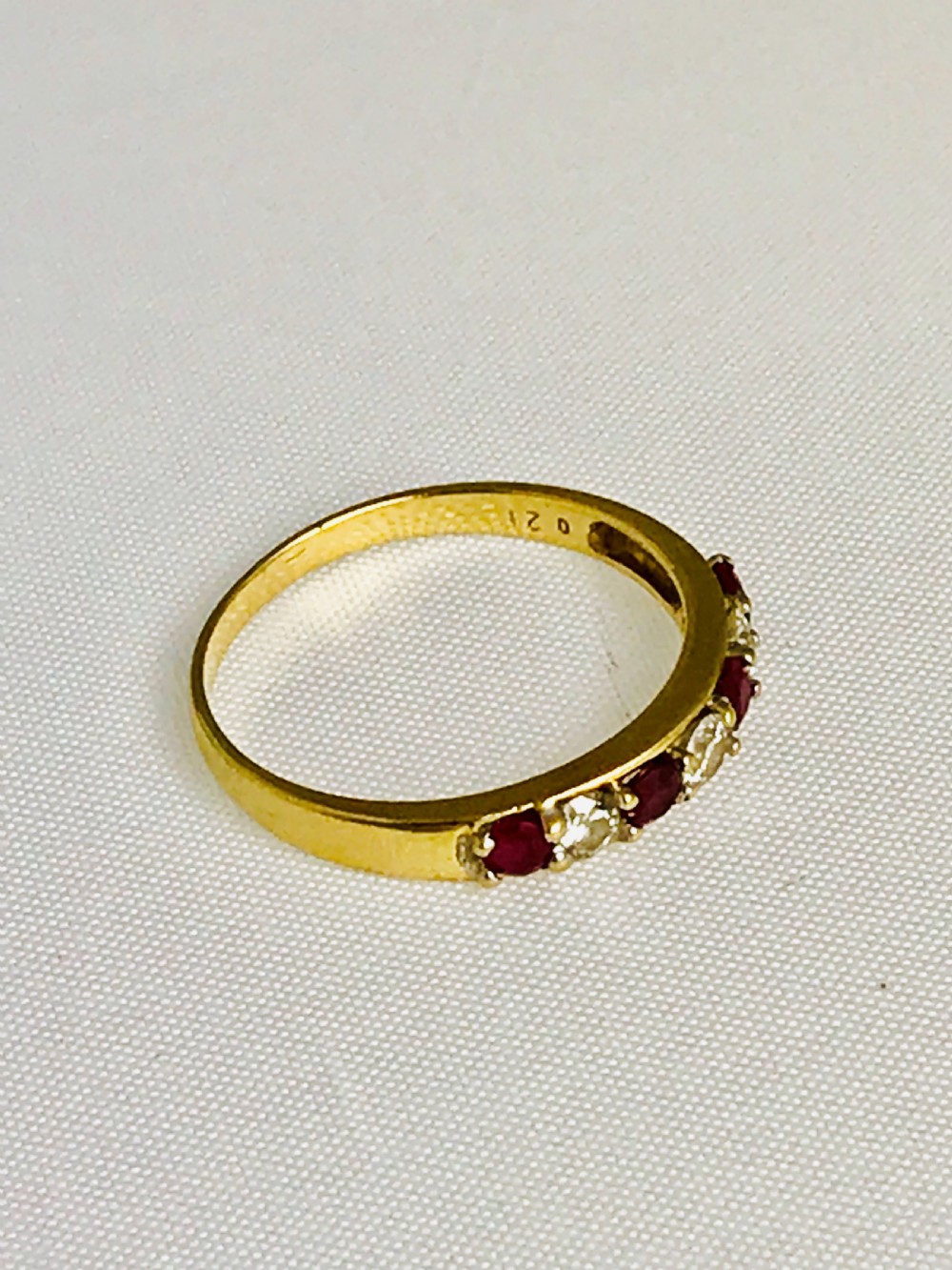 18ct Gold Ruby and Diamond Half Eternity Ring View VI